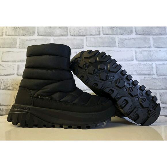 Columbia Snowtrot Mid Snow Boot Women 7. 5 Black Insulated Waterproof BK9165 012 - Picture 1 of 6